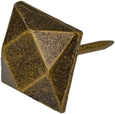 ניקל מצופה קטום מתומן פירמידת ראש ריפוד נעצים | 1/2 קוטר 1/2 ארוך | חבילה של 10 / דקורטיבי נייל ראשי עבור ריהוט